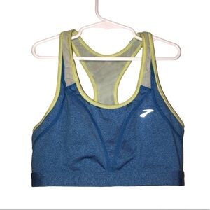 Brooks Women’s Blue Yellow and White Sports Bra